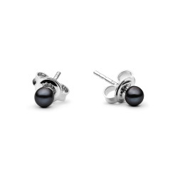 Cercei perle naturale negre 4 mm si argint DiAmanti EFB04-N_B-G (Argint 925‰ 0,45 g.)